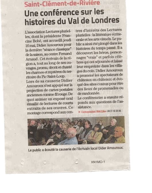 un merveilleux moment le 16 mai avec 40 lectrices et lecteurs de ST Clément de Rivière